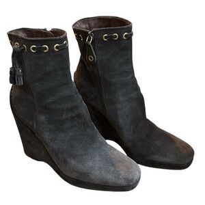 EUC - PRADA The Original Car Shoe wedge - chocolate brown - Size 39.5